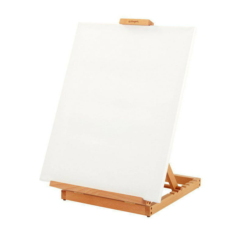 KINGART® Wooden H-Frame Studio Easel, Heavy Duty Tabletop, Natural Finish