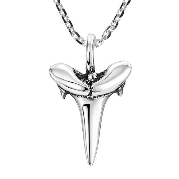 Unique Shark Tooth Sterling Silver Necklace