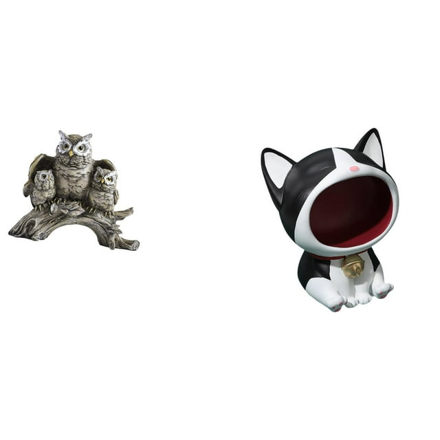 Figura De Búho Y Gato Moderna, Adorno De Mesa Para Sala De Estar, Oficina, Armario, Mesita De Noche, Entrada, Cuenco Para Llaves, Cuenco Para Dulces, Escritorio De Dormitorio, Centro De Mesa