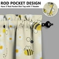 thumbnail image 5 of Kitchen Curtains 36 Inch Short - 3 Panel Set with Cute Bumble Bee and Honeycomb Print, Rod Pocket Window Curtain, 100% Polyester for Bee Lovers, Farmhouse, Kitchen, Living Room, Easy Wash, 5 of 6