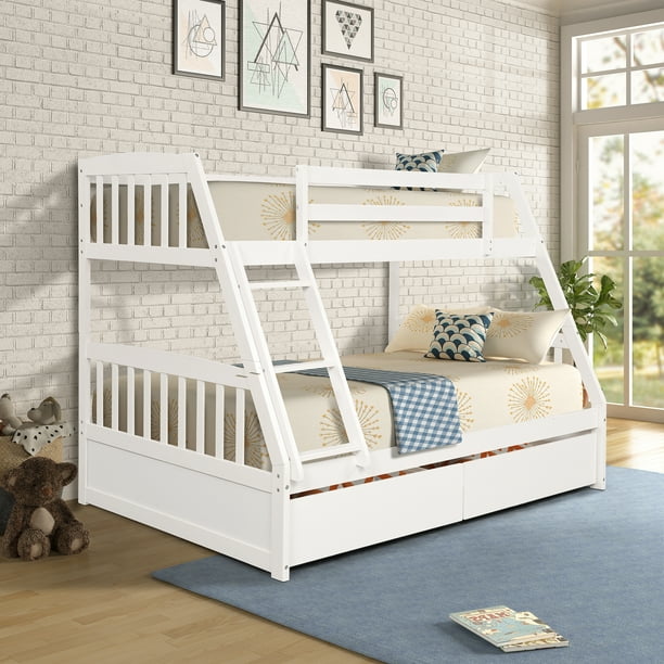 Bunk Bed Box Spring / JUMPER Twin Over Twin Bunk with Trundle Bed Steel Frame This firm