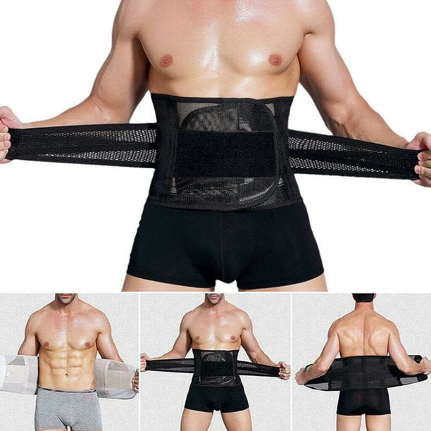 Men Fat Burner Tummy Tuck Belt Body Shaper Girdle Belly Slim Waist Trainer 