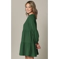 thumbnail image 4 of Made by Johnny Women's Casual Long Sleeve V-Neck Loose Flowy Swing Shift Dress XL GREEN, 4 of 5