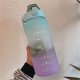 thumbnail image 3 of Botella de agua motivacional grande de 2000 ML, botella portátil a escala, hervidor deportivo, taza de plástico de color degradado, taza para sorber con letras, verde degradado, 3 of 3