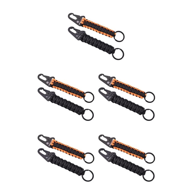 llavero de Paracord Speravity 7 hebras negro y naranja 5piezas