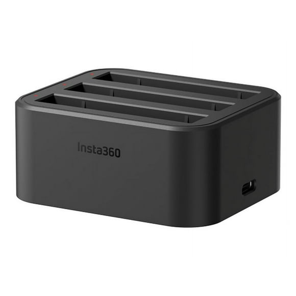 Insta360 - Chargeur de Batterie USB - 3 x batteries Rechargeables - 3 A - 3 Connecteurs de Sortie (Connecteur de Batterie) - pour Insta360 X3