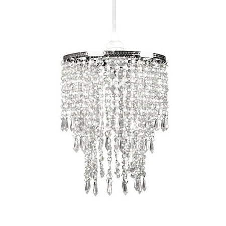 Tadpoles Faux Crystal Triple Layer Dangling Pendant Light Shade, Chandelier Style