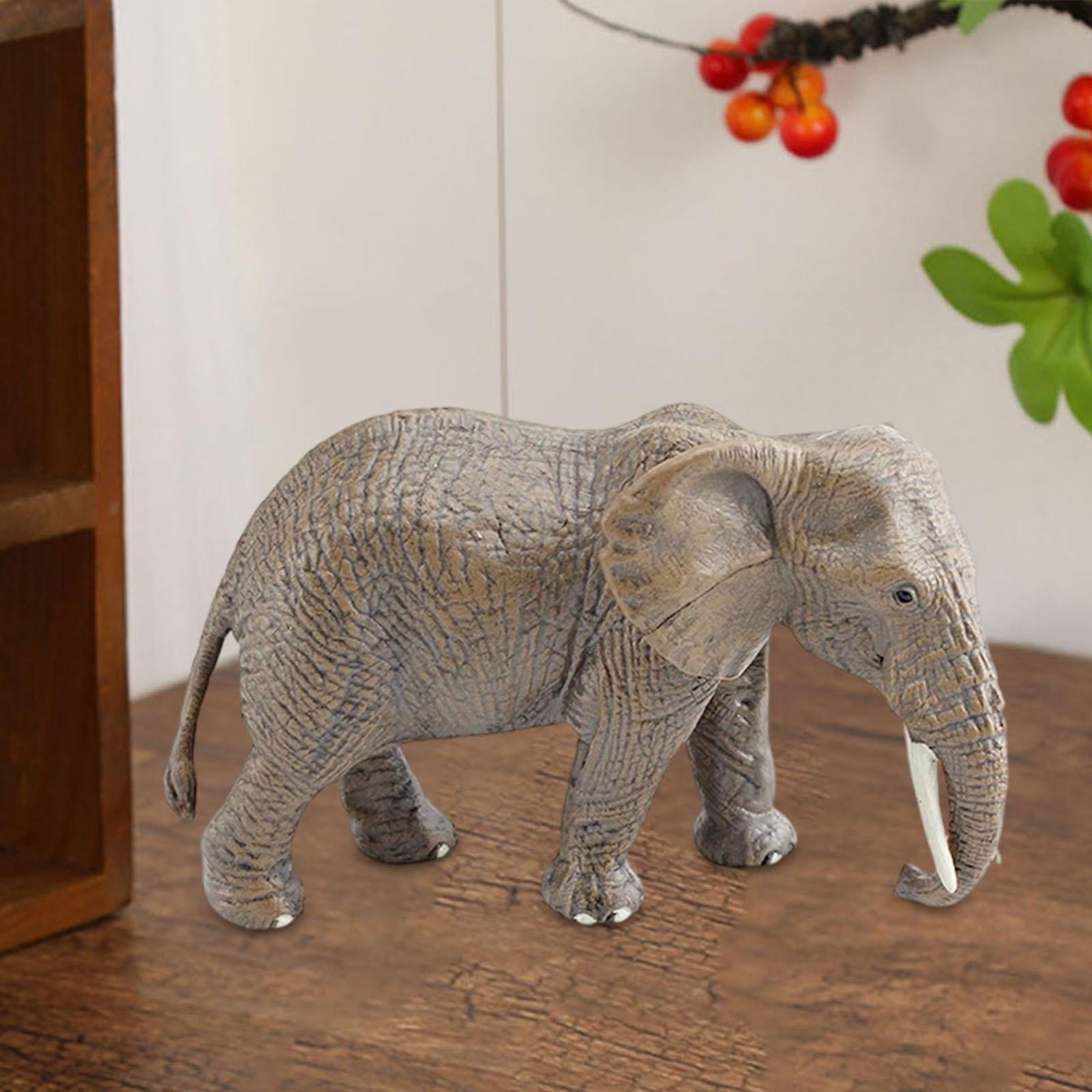 Elephant Model Animal Toy Desktop Ornament Hand Painted PVC Educational Gift for Boys Girls Living Room Office