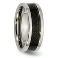 thumbnail image 4 of Titanium Black Carbon Fiber Inlay 8mm Ring Man Wedding Type Of  For Dad Mens  For Him, 4 of 11