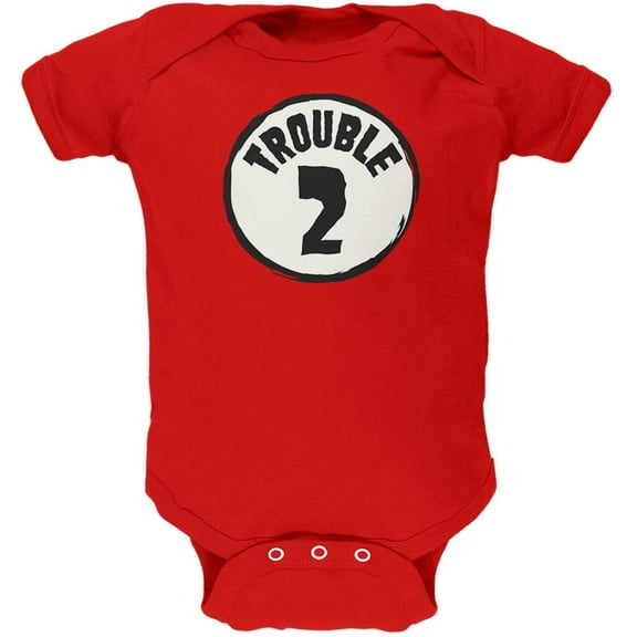 Trouble Two Soft Baby One Piece Red 0-3 M