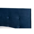 thumbnail image 4 of Caprice Glam Navy Blue Velvet Fabric Upholstered Twin Size Panel Bed, 4 of 5