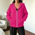 thumbnail image 5 of Hsovts Hot Pink Hoodies for Women Long Sleeve Hooded Sweatshirts Essentials Oversized Fleece Hoodie with Pocket Lightweight Pullover Hoodies S, 5 of 5