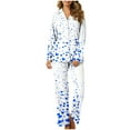 thumbnail image 2 of MIUOWANP Womens Big and Tall Pajama Sets Women's Valentine's Day Printed Pajama Set For Daily Home Wear With Pocket Blue M, 2 of 5
