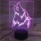thumbnail image 1 of Lámpara de mesa con luz nocturna Wolf Head 33D LED para dormitorio infantil, 1 of 1