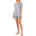 thumbnail image 6 of GESJQFZ Women Spliced Pleat Solid Color V Neck Pajama Shorts Nightwear Set, 6 of 7