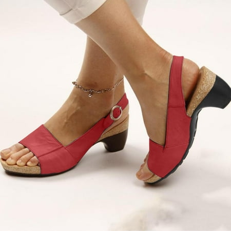 

cllios Sandals for Women Low Chunky Heel Slipper Dressy Summer Open Toe Sandals Casual Gladiator Sandal for Beach Travel
