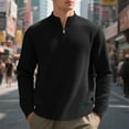 thumbnail image 2 of FAWUUDO Golf Quarter Zip Pullover for Men Mock Neck Sweatshirt Lightweight Sun Protection Men's Long Sleeve Golf Shirt Black, 2 of 8