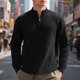 thumbnail image 1 of pstuiky camisas de manga larga para hombre, Sudadera informal holgada de cuello alto con media cremallera y manga larga para hombre tops de invierno para hombre s, 1 of 8