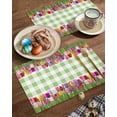 thumbnail image 2 of Easter Placemats Set of 4, Tulip Green Buffalo Plaid Placemat for Dining Table Decorations, Spring Flower Floral Place Mats, Spring Table Mats for Kitchen Dinner Seasonal Holiday Party Decor, 2 of 6