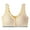 Khaki(New), variant on Front-Closure Bra for Women,Fashion Lace Pattern Wavy Edge Design Wire-Free Nude-Feel Seamless Underwear Comfort Bra