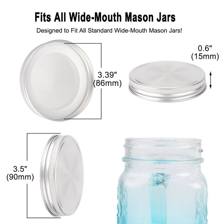 Wide Mouth Mason Jars, Stainless Steel Storage Lids | Quart Size