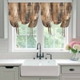 thumbnail image 4 of Brown Abstract Balloon Curtains for Bedroom/Front Door/Bathroom, Vintage Geometric Gradient Oil Painting Modern Tie Up Curtains 63 Inch Length Kitchen Curtains Shades for Windows 46"x63", 4 of 8