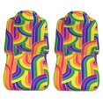 thumbnail image 3 of LAKIMCT Rainbow Stripes Car Seat Covers Vehicle Front Seat Covers Universal Fit Seat Protector, 3 of 9