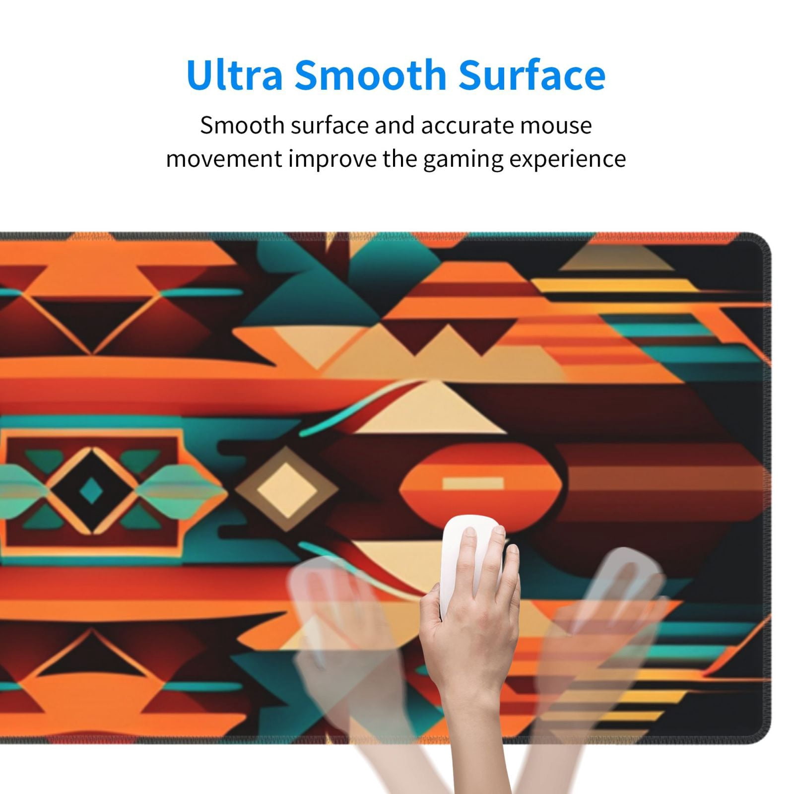 Ethnic Geometric Navajo Native American Tribal Abstract Mouse Pad Extended Large Gaming Mousepad Non-Slip Rubber Big Keyboard Desk Mat 31.5 X 11.8 Inch
