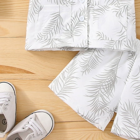 

TOWED22 Baby Boy Outfits Baby Boy Girl Clothes Short Sleeve Romper Playsuit Floral Daisy Print Shorts 3Pc Summer Outfit Grey