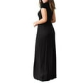 thumbnail image 4 of MLANM Women's Short Sleeve Casual Maxi Dresses Empire Party Evening Dress with Pockets,S Black, 4 of 7