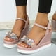 thumbnail image 2 of Amzcrzy Zapatos de mujer,Zapatos de mujer,Zapatillas de mujer, Sandalias de cuña con plataforma y punta abierta para mujer, cómodas, informales, con diamantes de imitación Sandalias Mujer Zapatillas, 2 of 8