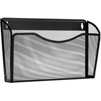 Wall File Organizer,Topboutique 1 Pocket Wall Mount File Hanging Organizer, Metal Mesh Office Home Folder Binder Holder Magazine Mail Sorter Rack,Black,Christmas Gifts