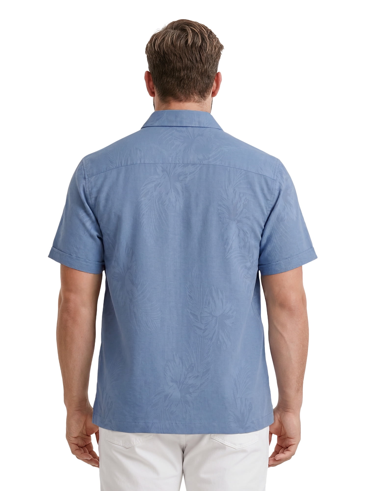 Havanera Men’s & Big Men’s Floral Jacquard Short-Sleeve Button-Down Resort Shirt, Sizes S–5XL
