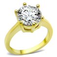 thumbnail image 5 of Women's Gold Stainless Steel Engagement Ring with Cubic Zirconia - Size 10, 5 of 5
