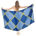 thumbnail image 2 of HAPPY BAY Women's Beachwear Summer Beach Wraps Bikini Wrap Sarong Coverups Skirt Swimsuit Swimwear Swim Cover up for Women One Size Blue, Tie Dye, 2 of 5