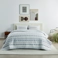 thumbnail image 3 of Floral Stripe Printed Reversible Quilted Coverlet Set with Shams, 2-Piece, Twin / Twin XL Size, 3 of 6