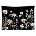 thumbnail image 5 of Pink Floral Tapestry Wall Hanging Butterfly and Watercolor Eucalyptus Leaves on Black Wall Tapestry for Bedroom Aesthetic Nature Botanical Tapestry for Living Room College Dorm Decor,92.5Wx70.9H inch, 5 of 6