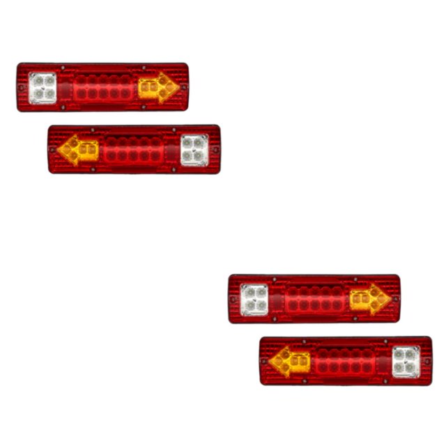 Baohd 2 Pcs/Ensemble Feux Arrière de Camion Remorque Multifonctionnels Faciles à Installer Haute Luminosité Fabriqués en ABS LED Barre de Feu Arrière de Camion 24v Couverture Rouge 2Ensemble