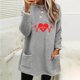 thumbnail image 1 of Neewe Women's Winter Warm Sherpa Lined Fleece Crewneck Sweatshirt Pullover Loungewear Tunic Tops, 1 of 4
