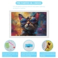 thumbnail image 3 of Diamond Art Kits for Adults, Cool Cat With SunglassesDiamond Painting Kits for Beginners, Frameless Round 5D Full Drill Diamonds Art Pictures Gem Art Crafts Home Decor Gifts, 3 of 8