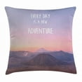 thumbnail image 1 of Adventure Throw Pillow Cushion Cover, Ethereal View of Kawah Ijen Crater in Indonesia Scenic Misty Land, Decorative Square Accent Pillow Case, 16 X 16 Inches, Pale Pink Tan Pale Blue, by Ambesonne, 1 of 2