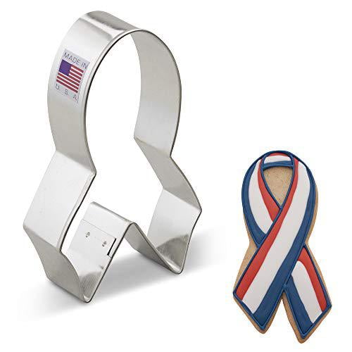 ann clark cookie cutters cancer ribbon cookie cutter, 4"
