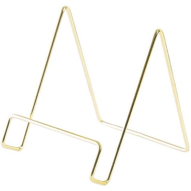 Sujetalibros geométricos, estante de almacenamiento, simple, hierro forjado, organizador, soporte para libros (1 unidad, dorado) JAMW Sencillez