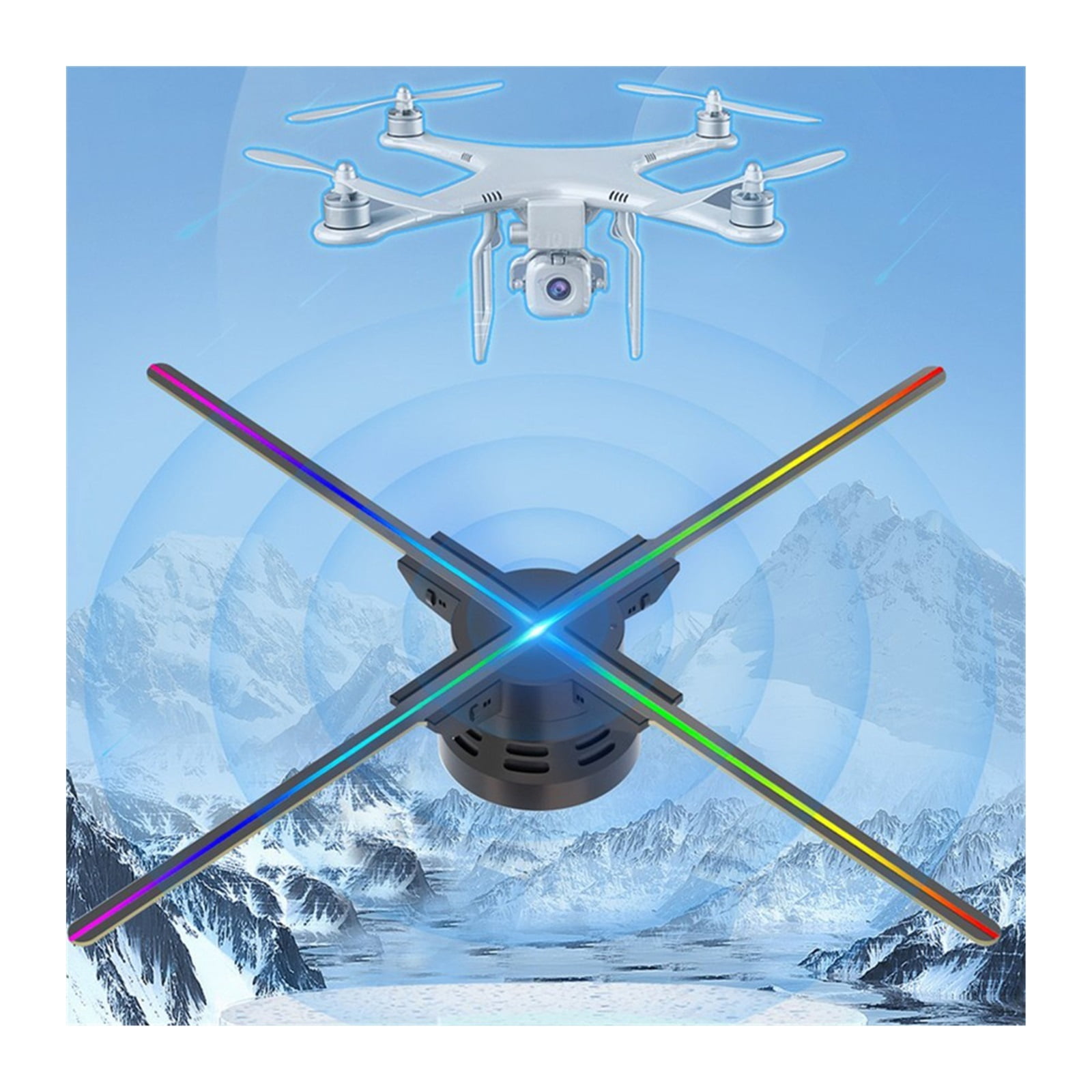 39.37inch 3d Fan Hologram Projector 3d Display Advertising Logo Light Easily Control Floating Art Decorative Holo Graphic ,Versatile And Practical