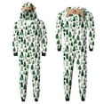 thumbnail image 2 of Odeerbi Christmas Onesie Pajamas for Family Holiday Sleep Jumpsuit Long Sleeve Family Christmas Pajamas Matching Sets Dad Fashion Lattice Print Plush Jumpsuit Sleepwear PJs Set Green, 2 of 6