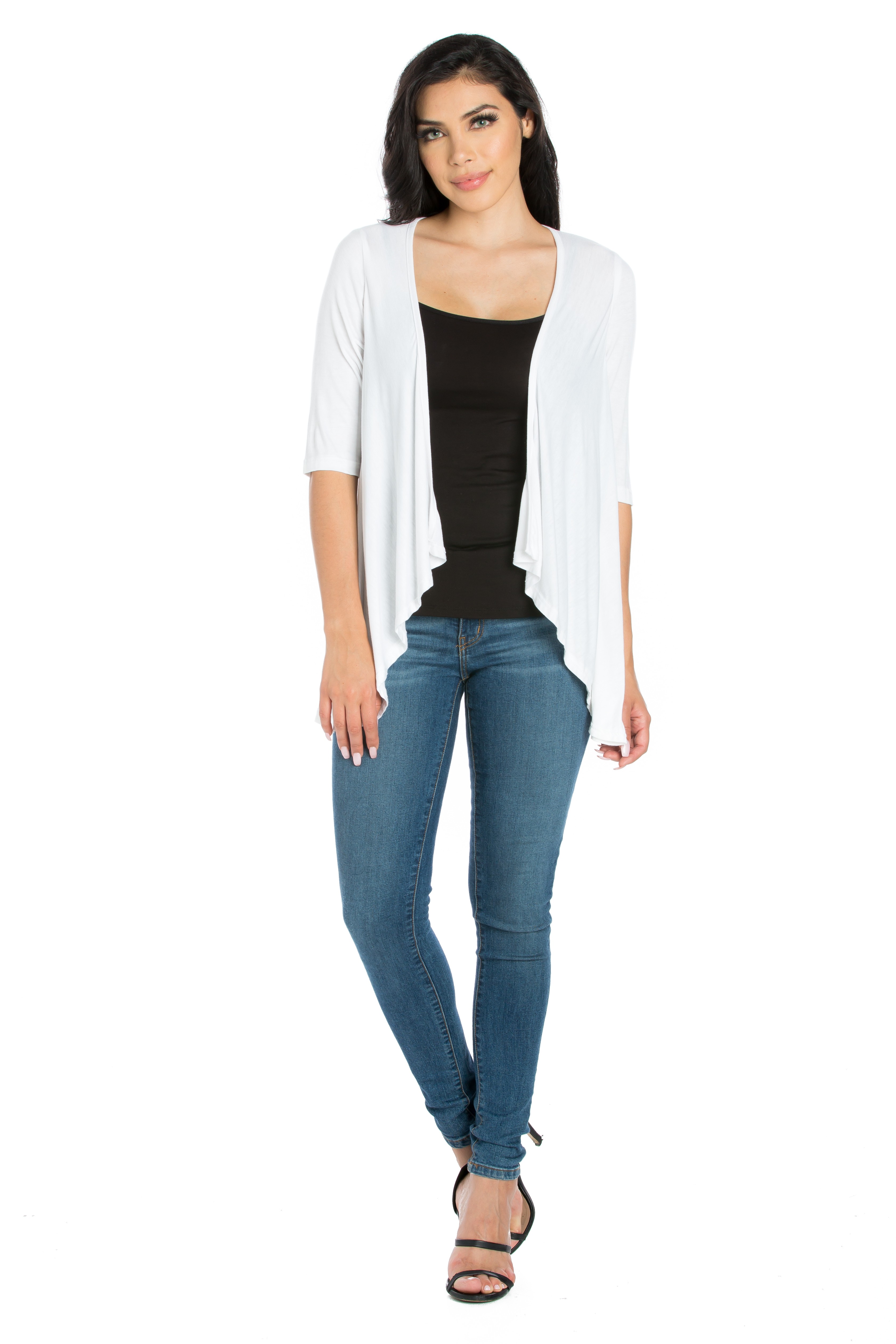 24/7 Comfort Apparel Women's Elbow Length Sleeve Open Cardigan - Walmart.com