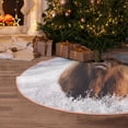 thumbnail image 6 of Daiia Cow Drawing Merry Christmas Tree Skirt , Xmas Large Lace-up Tree Skirt, Santa Snowflakes Rustic Home Decorations New Year Party Farmhouse Decor-48", 6 of 7