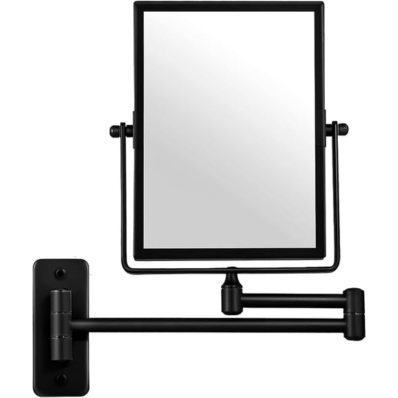 3X Magnified Wall Mounted Mirror, Rectangular 8x6 Inch with Extendable Arm | Double-Sided Swivel Bathroom Shaving Mirror