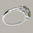 thumbnail image 4 of LBG British Made Spectacular 18k White Gold Natural Peridot & Cubic Zirconia Womens Promise Ring - 33 size options - Size 10.5, 4 of 7