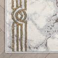 thumbnail image 5 of Well Woven Custom Size Indoor/Outdoor Runner - Choose Your Length - Lezlee Ivory Retro Border Marble Pattern 31 Inches Wide x 45 Feet Long Runner (31" x 45' Runner) Rug, 5 of 6